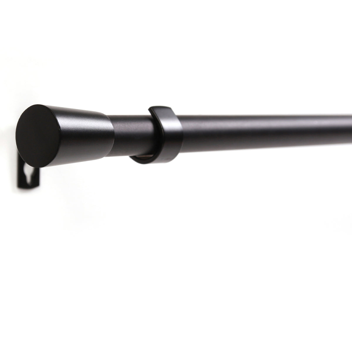 Curtain rod 19mm 1-track black with cone complete set - Liya series