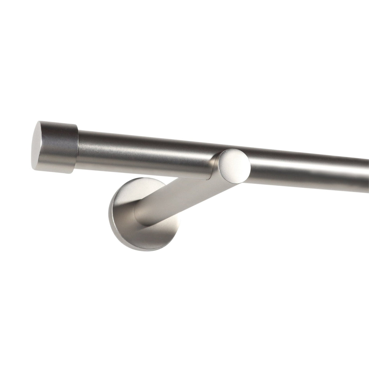 Custom-made curtain rod 25mm 1-track black matt with cap - Style series
