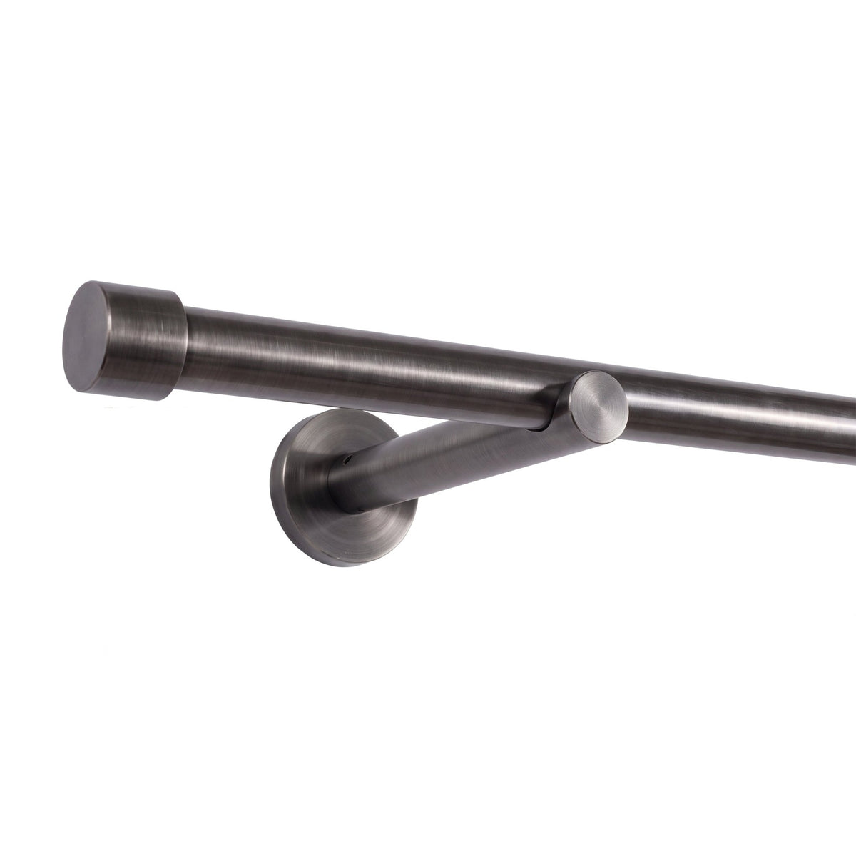 Custom-made curtain rod 25mm 1-track black matt with cap - Style series