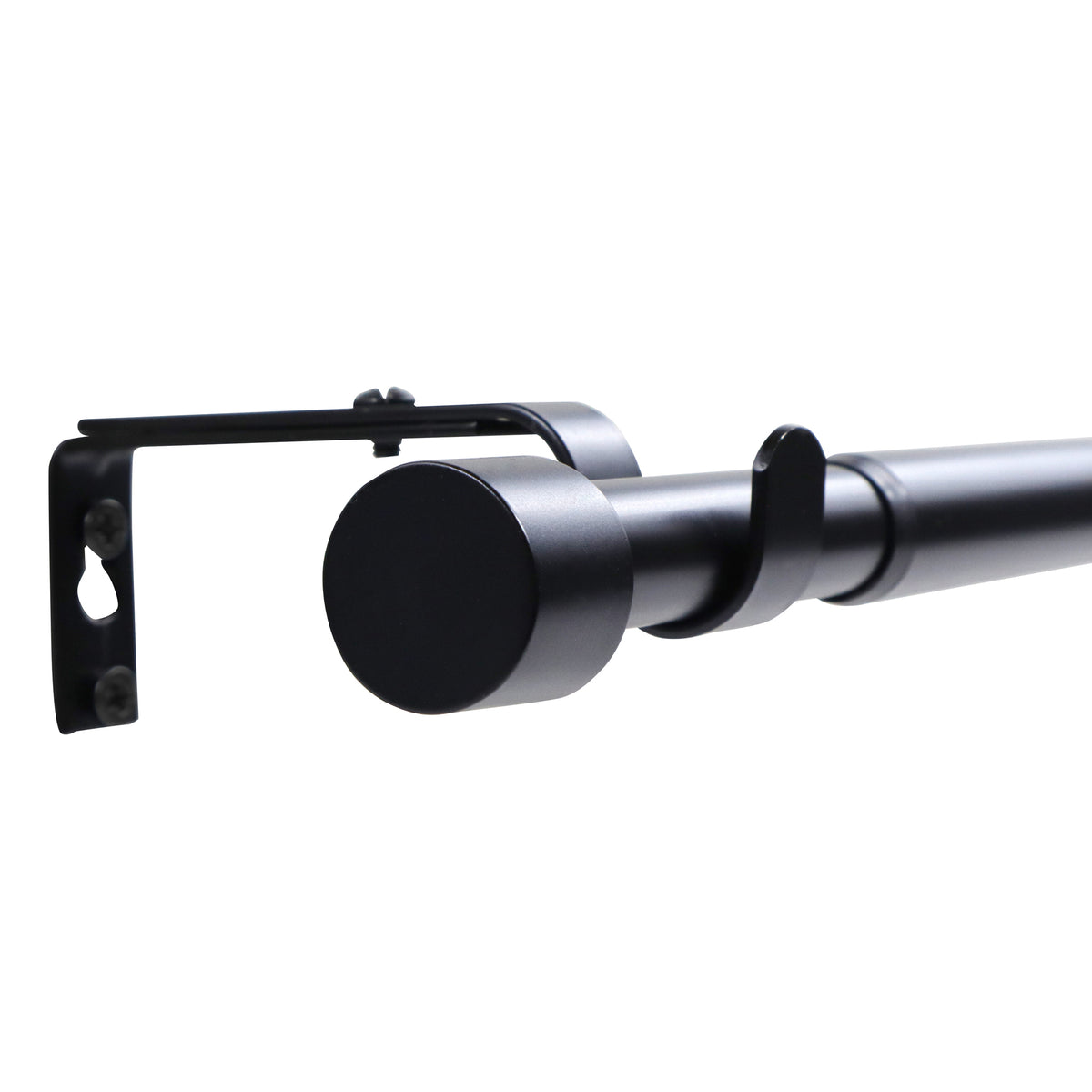 Gardinenstange ausziehbar Flexa Schwarz-matt Endstück Kappe 16/19mm