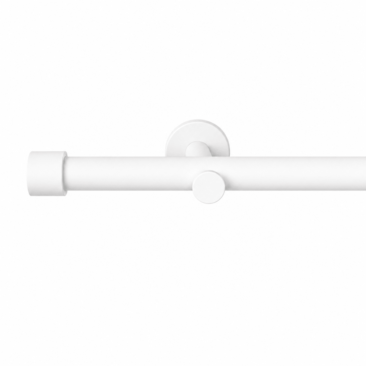 Custom-made curtain rod 25mm 1-track black matt with cap - Style series