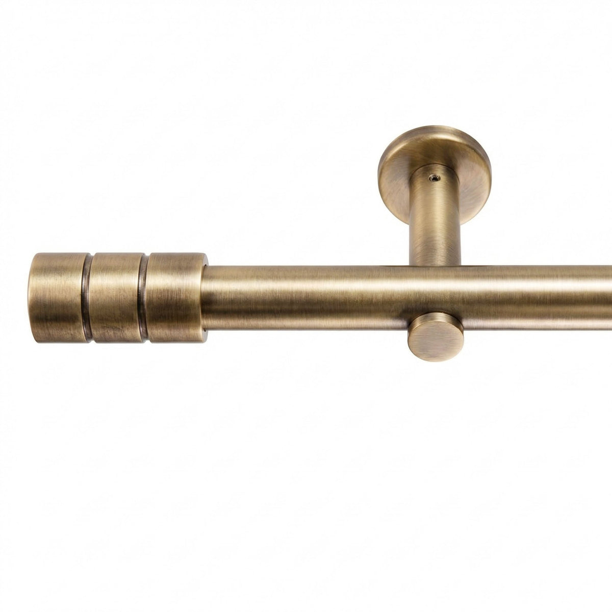 Custom-made curtain rod 25mm 1-track stainless steel look with cylinder - Style series