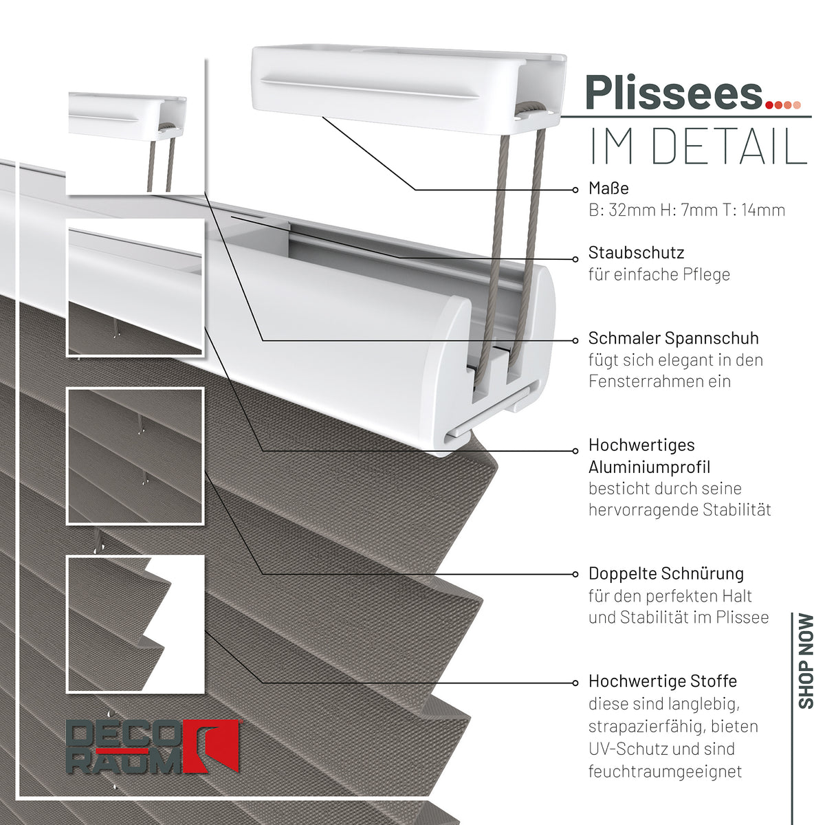 Plissee Basic Thermo nach Maß