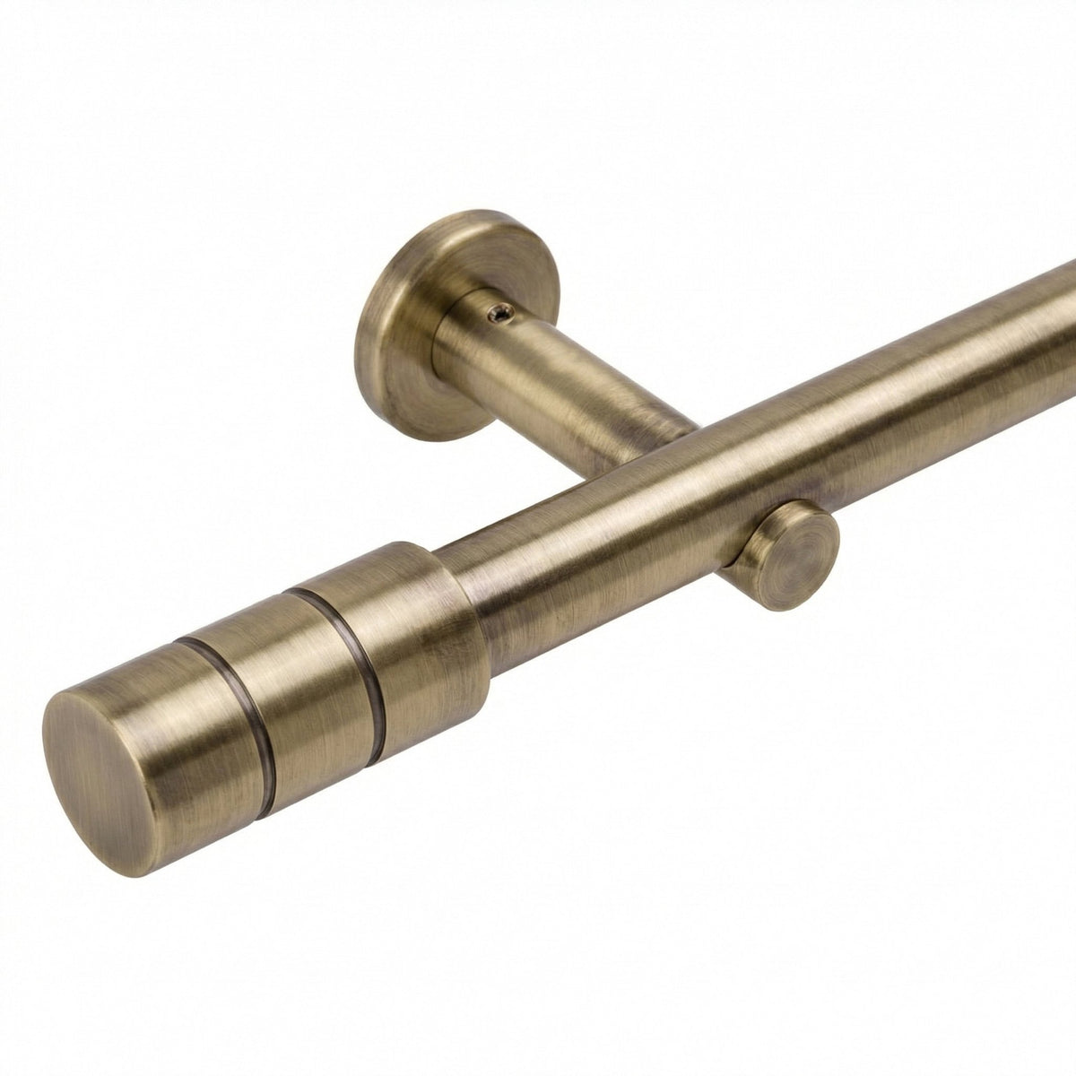 Custom-made curtain rod 25mm 1-track stainless steel look with cylinder - Style series