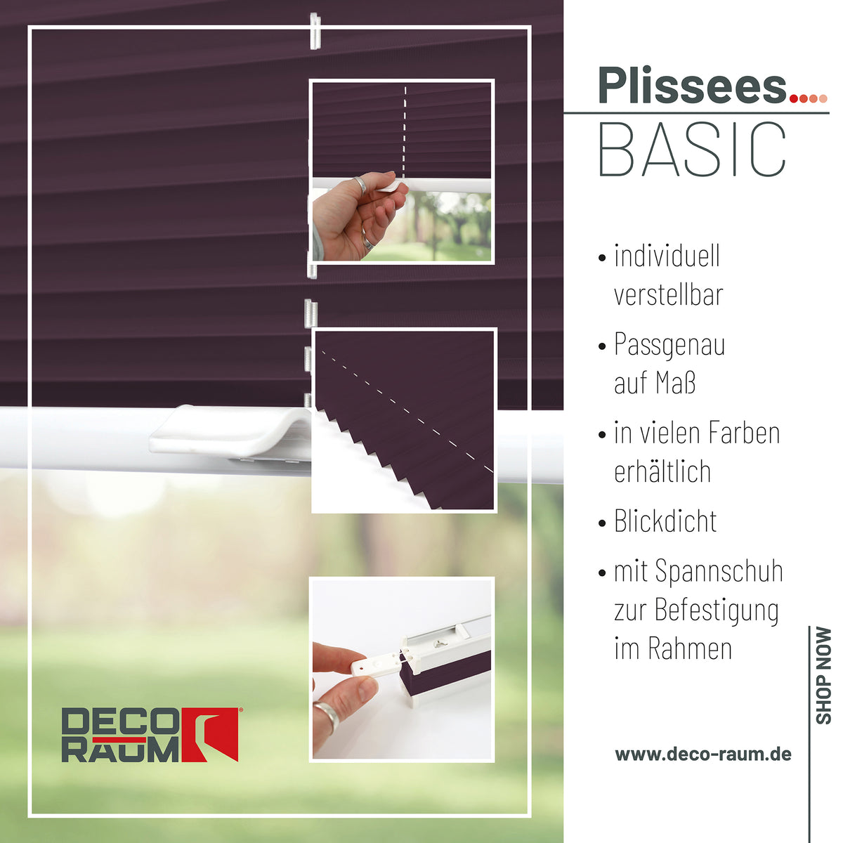 Blickdichtes Plissee nach Maß