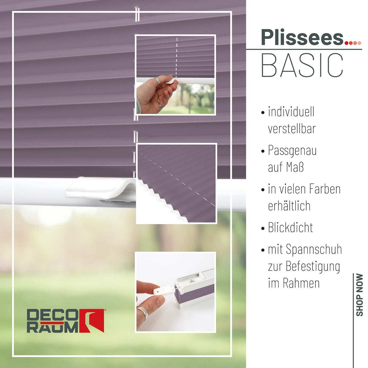 Plissee Basic Blickdicht nach Maß