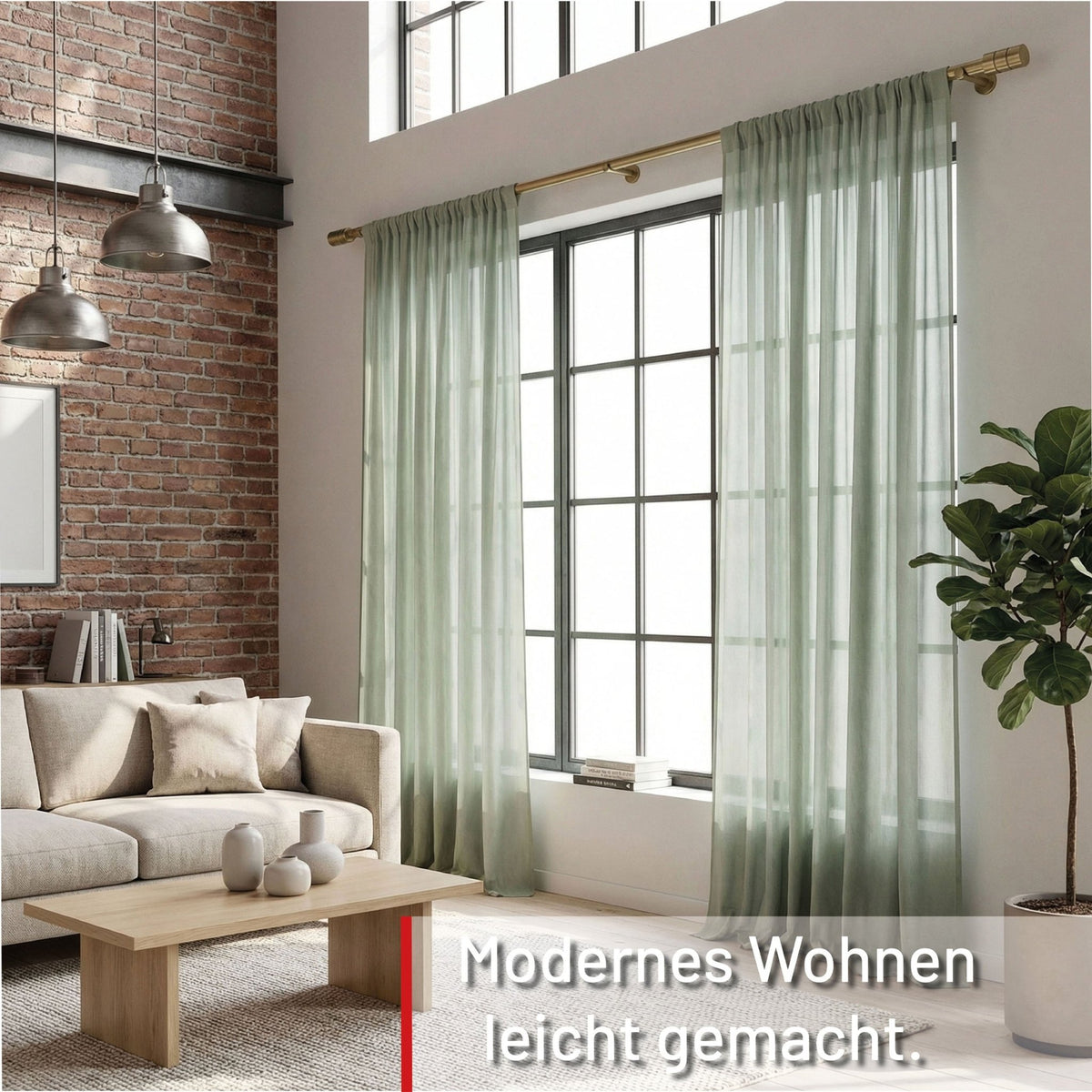 Custom-made curtain rod 25mm 1-track stainless steel look with cylinder - Style series