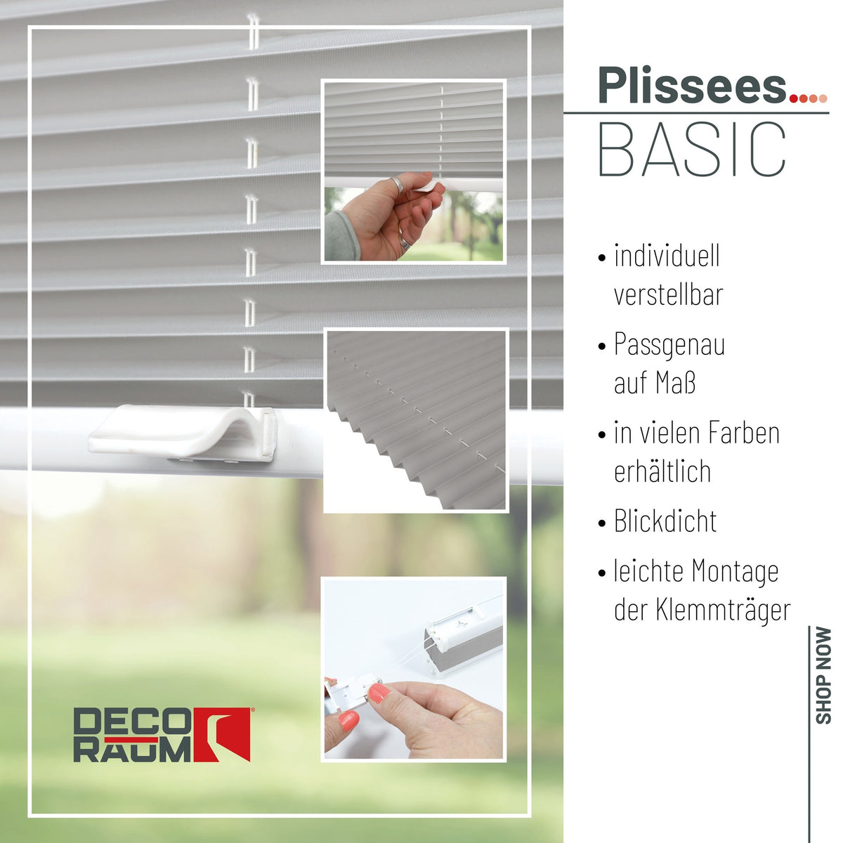 Klemmfix-Plissee blickdicht – ohne Bohren
