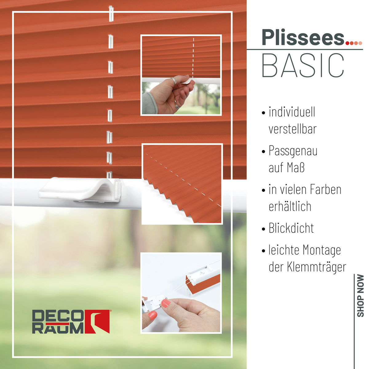 Klemmfix-Plissee blickdicht – ohne Bohren