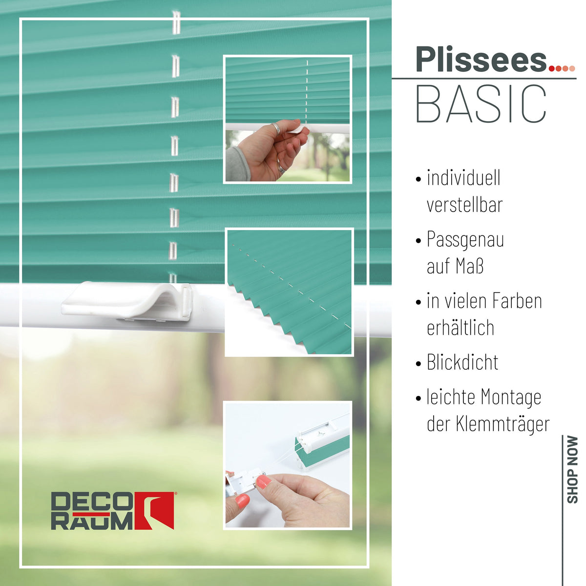 Klemmfix-Plissee blickdicht – ohne Bohren