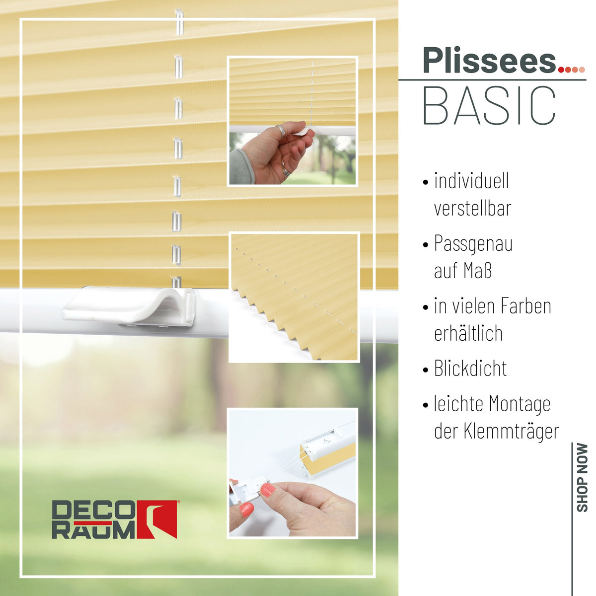 Klemmfix-Plissee blickdicht – ohne Bohren