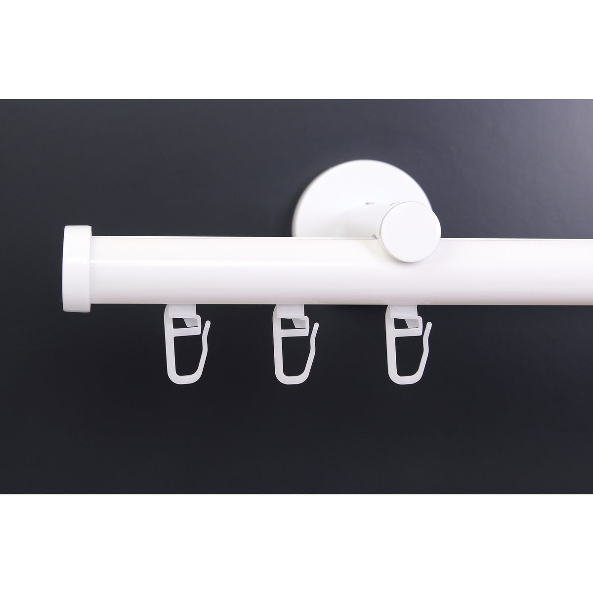 Gardinenstange Innenlauf Modern 20mm Weiß mit Kappe