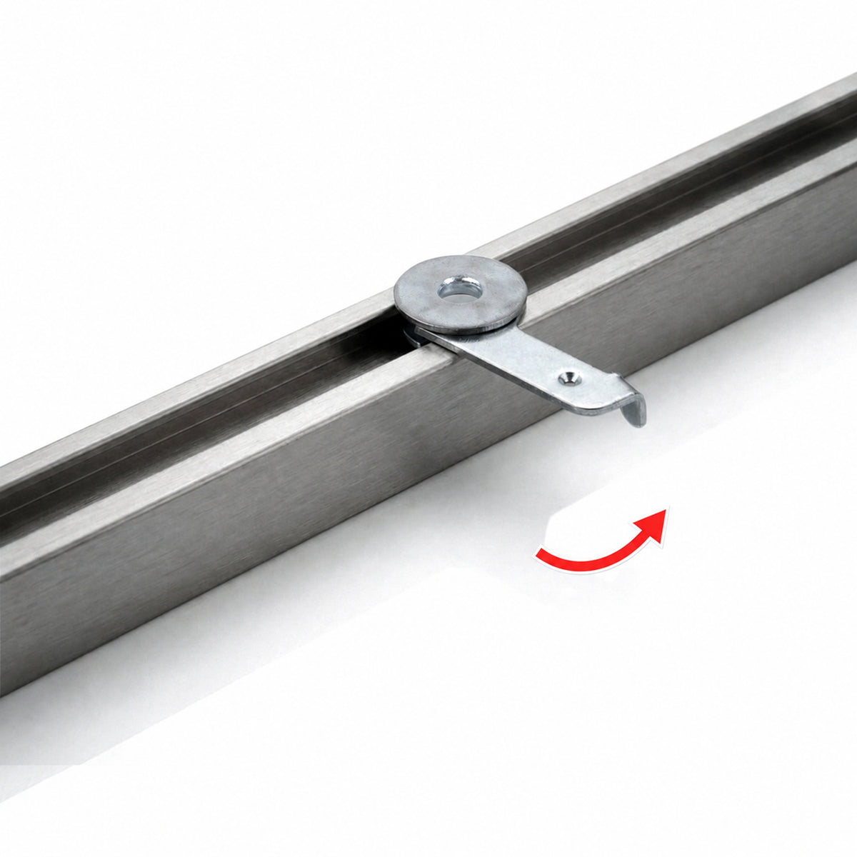Gardinenschiene Innenlauf auf Maß 1-läufig Edelstahl-optik Serie Square