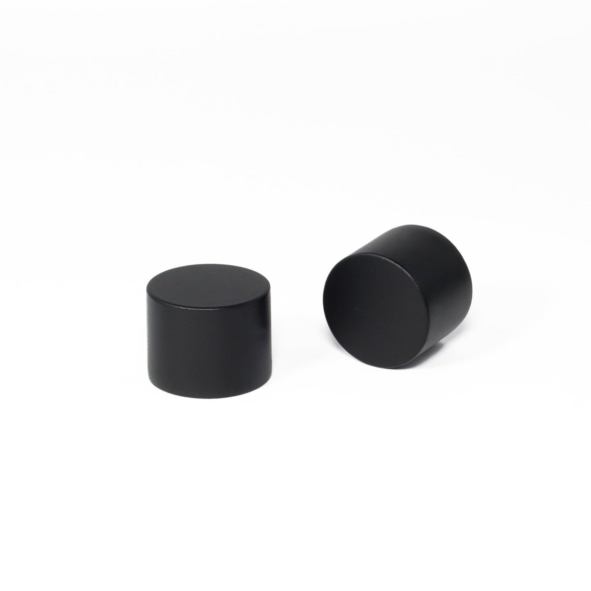 Custom-made curtain rod 25mm 1-track black matt with cap - Style series