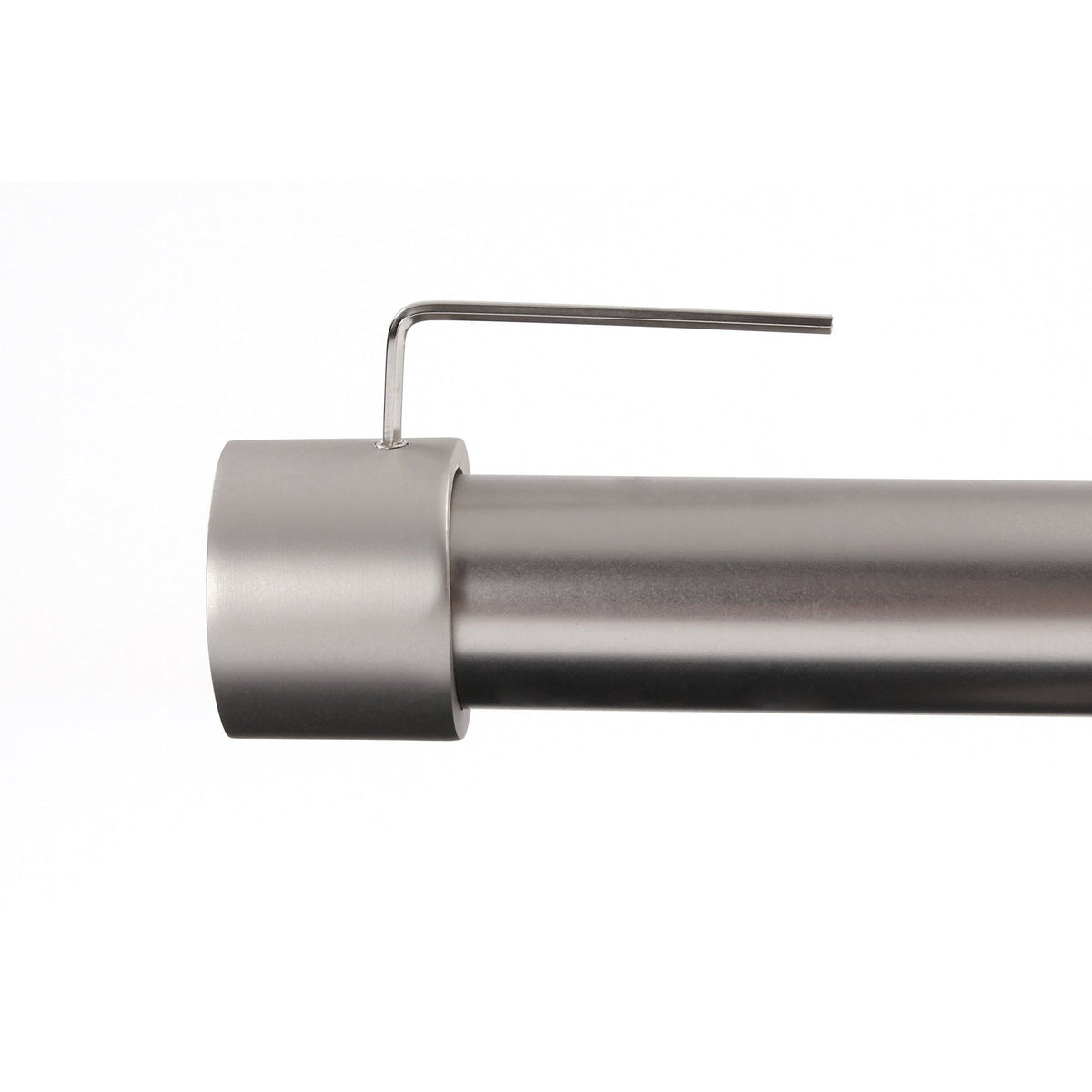 Style tringle à rideau en aspect inox embout 25mm