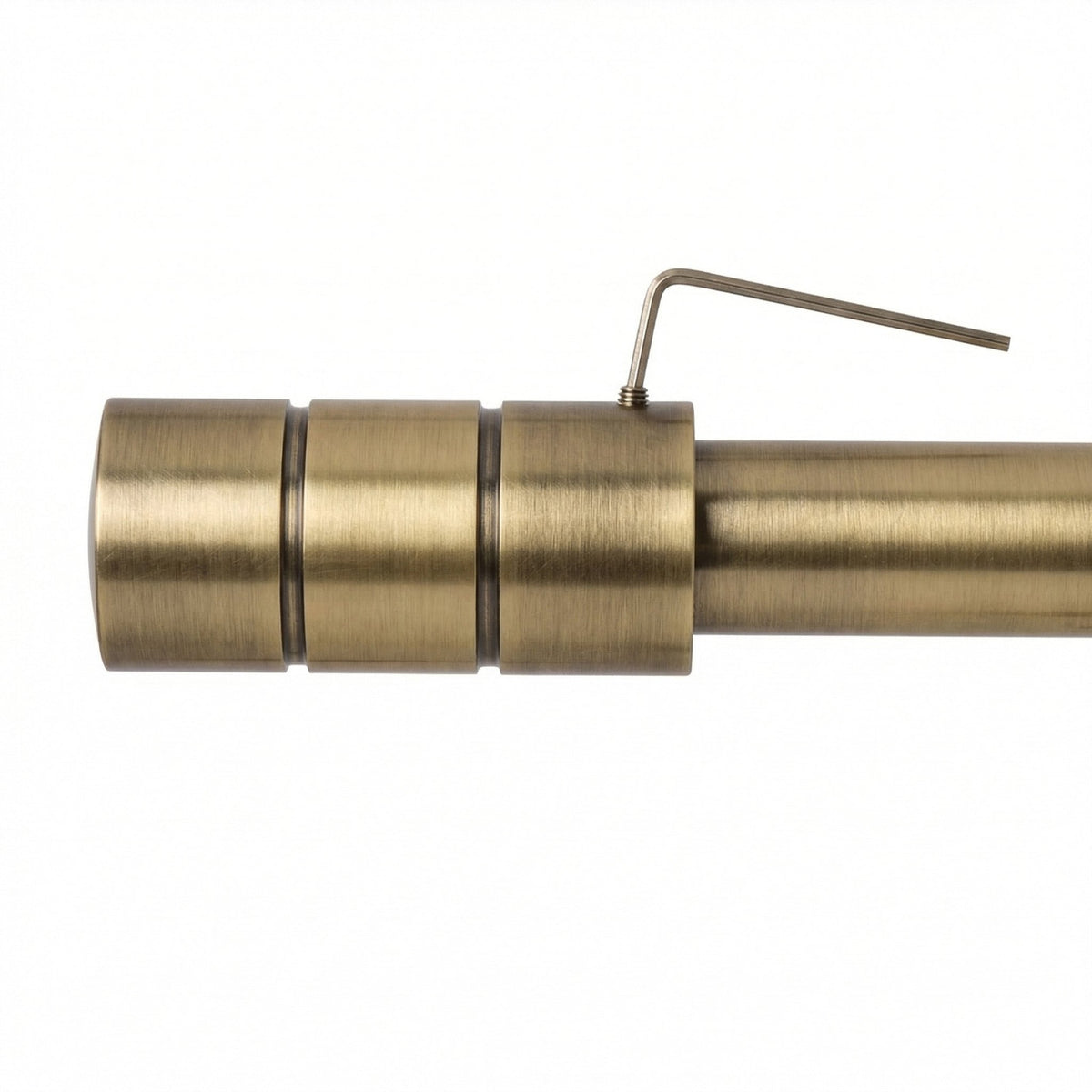 Custom-made curtain rod 25mm 1-track stainless steel look with cylinder - Style series