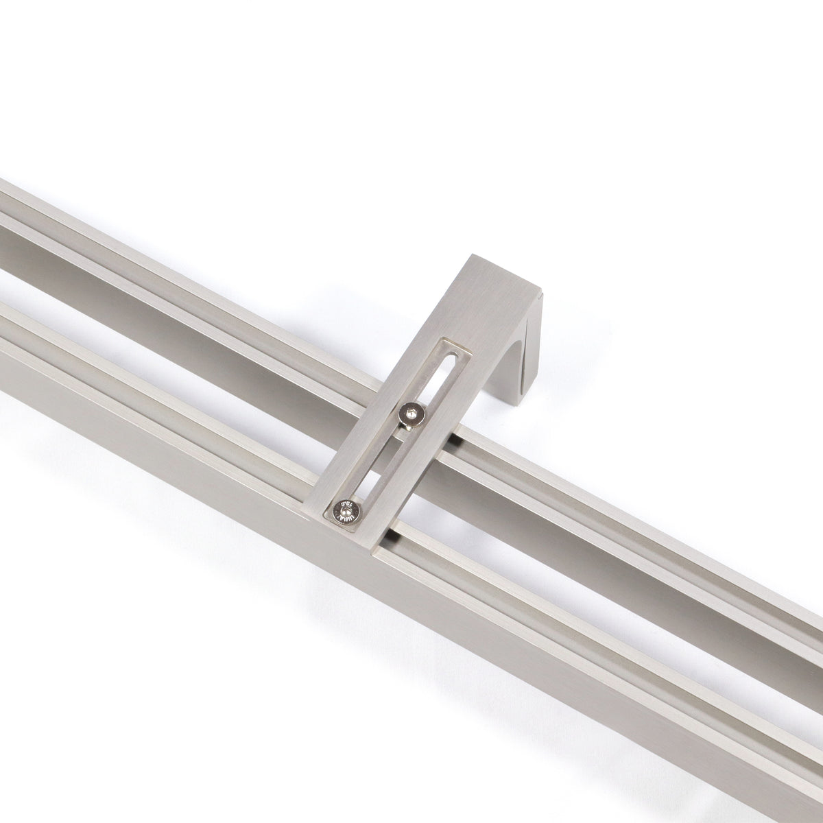 Gardinenschiene Innenlauf auf Maß 2-läufig Edelstahl-optik - Serie Loft
