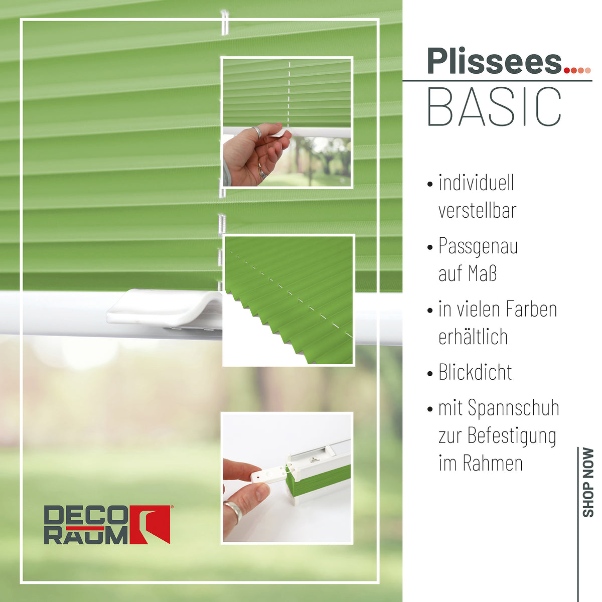Plissee Basic Blickdicht nach Maß