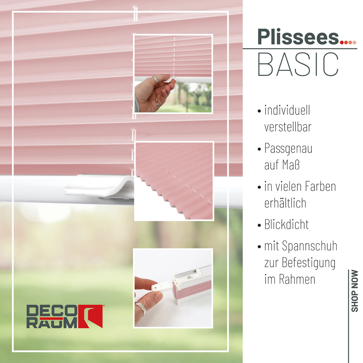 Plissee Basic Blickdicht nach Maß