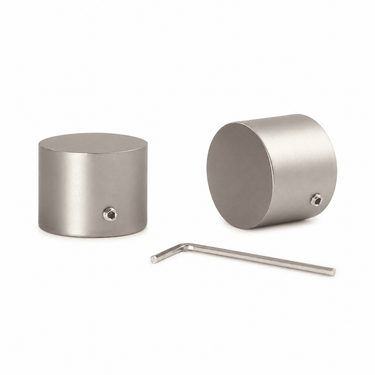 Style tringle à rideau en aspect inox embout 25mm