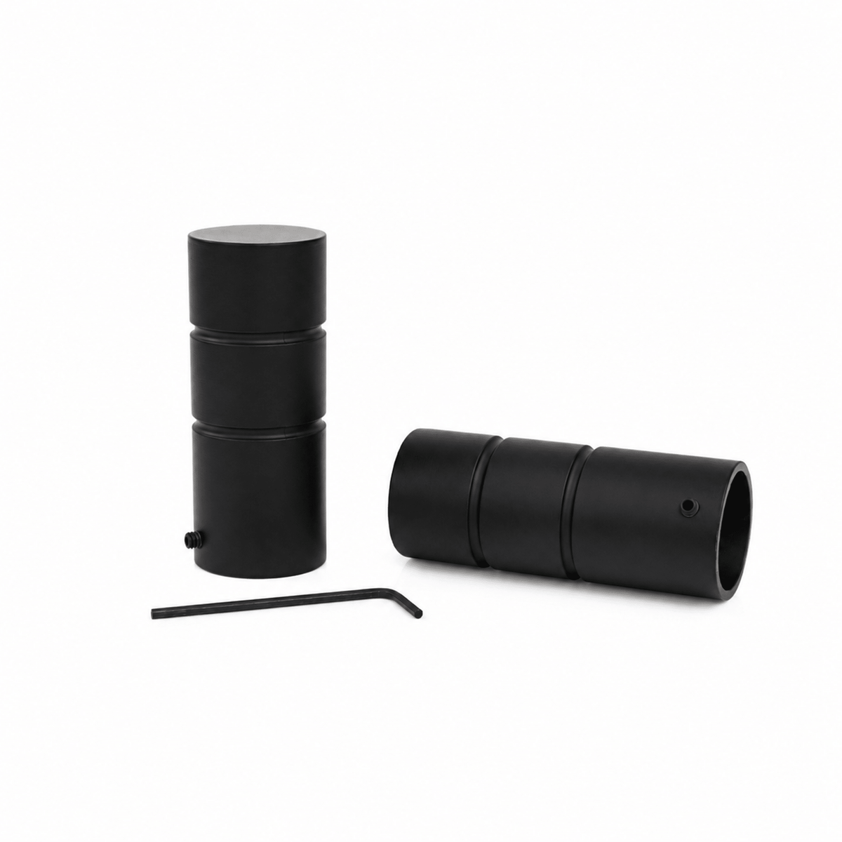 Gardinenstange auf Maß 25mm 1-läufig Schwarz-matt mit Zylinder - Serie Style