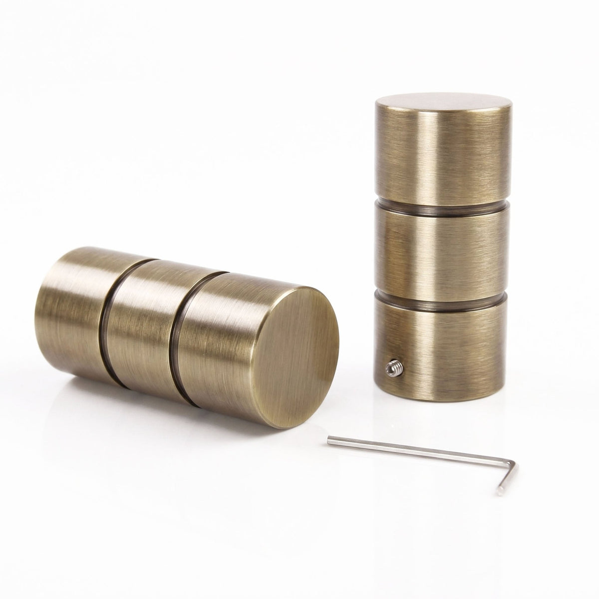 Custom-made curtain rod 25mm 1-track stainless steel look with cylinder - Style series