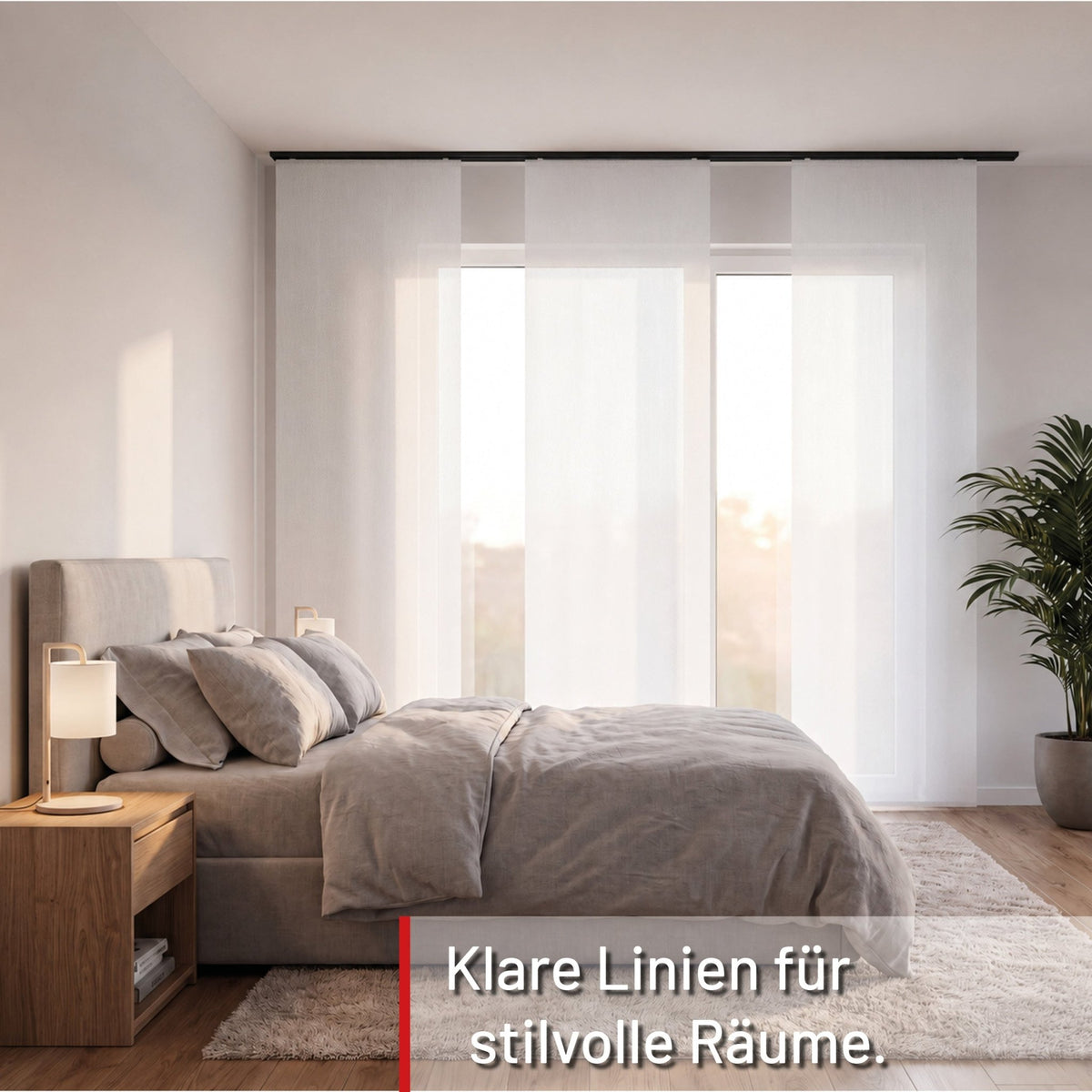 Gardinenschiene Innenlauf auf Maß 1-läufig Schwarz - Serie Minimal