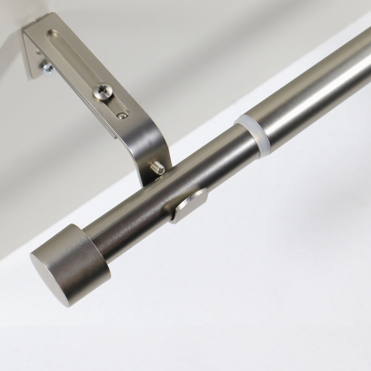 Gardinenstange ausziehbar Flexa Edelstahl-optik Endstück Kappe 16/19mm 160-300cm