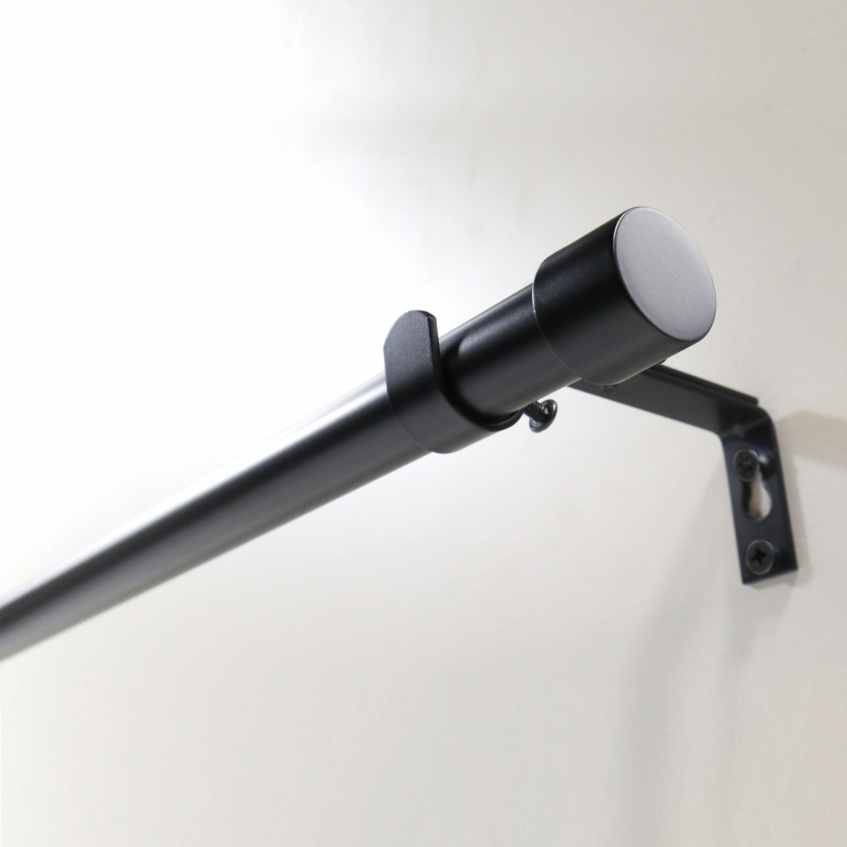 Gardinenstange ausziehbar Flexa Schwarz-matt Endstück Kappe 16/19mm