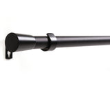 Curtain rod 19mm 1-track black with cone complete set - Liya series