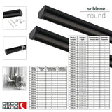 Gardinenschiene Innenlauf Round Schwarz