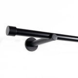 Custom-made curtain rod 25mm 1-track black matt with cap - Style series