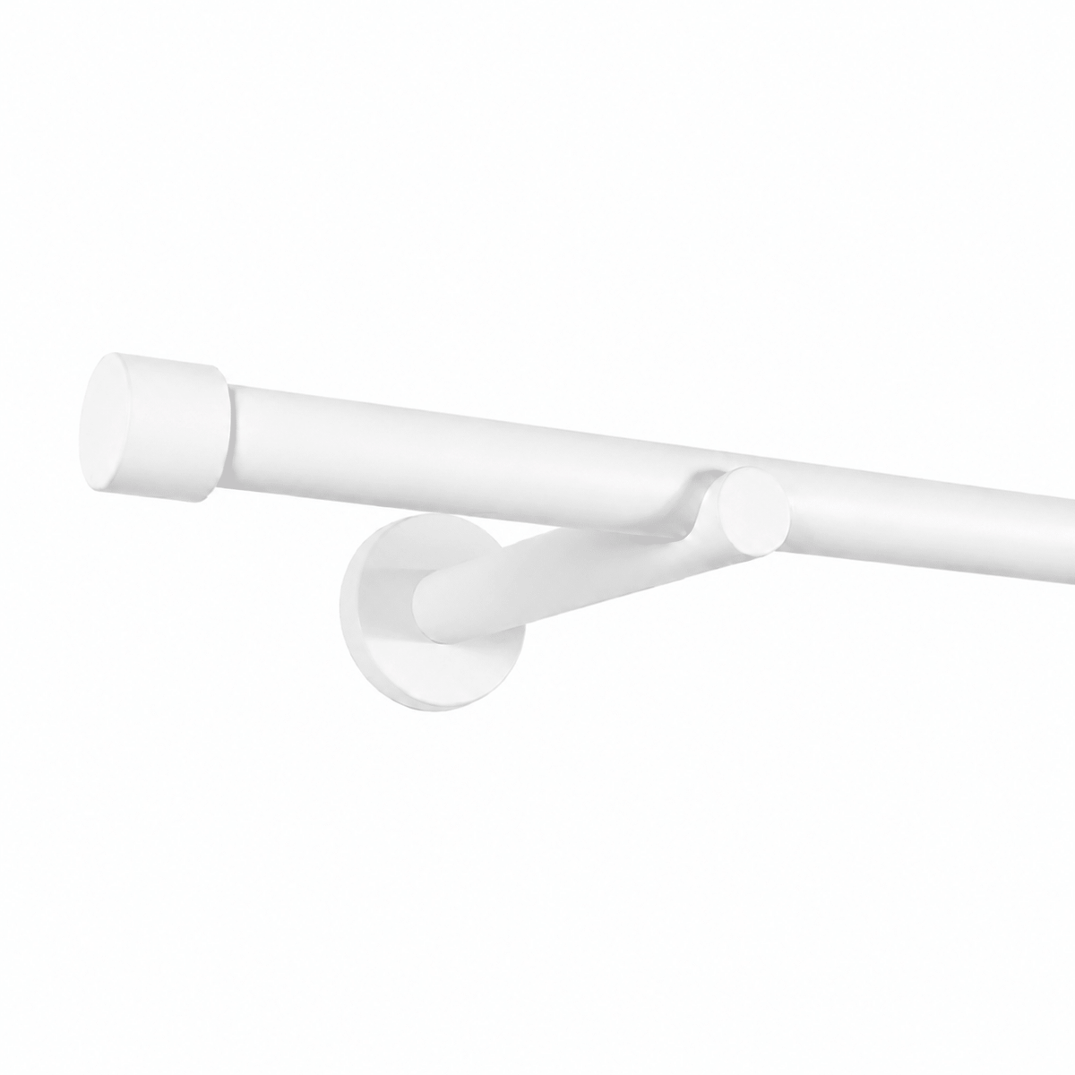 Custom-made curtain rod 25mm 1-track black matt with cap - Style series