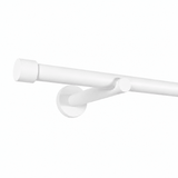 Custom-made curtain rod 25mm 1-track black matt with cap - Style series