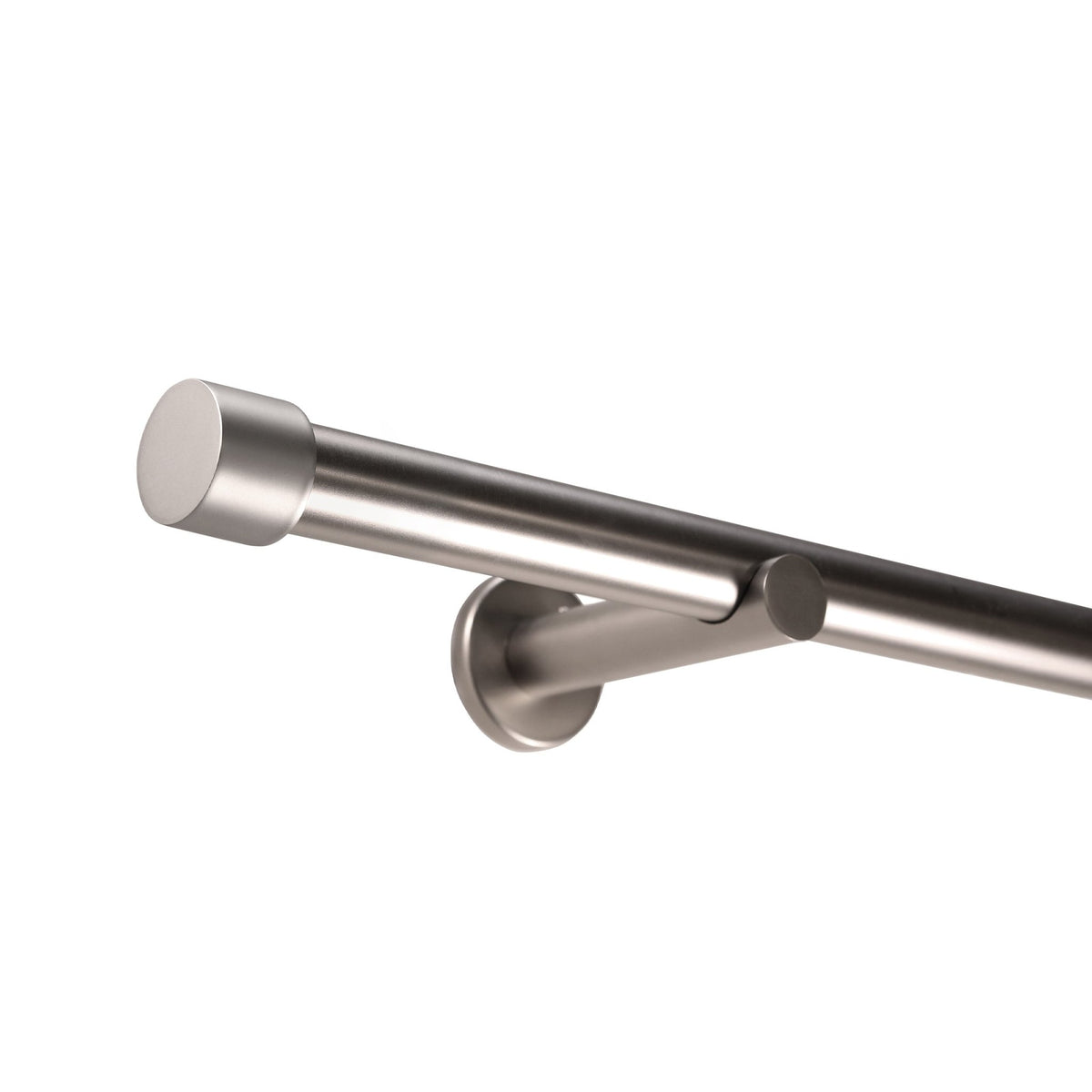 Style tringle à rideau en aspect inox embout 25mm