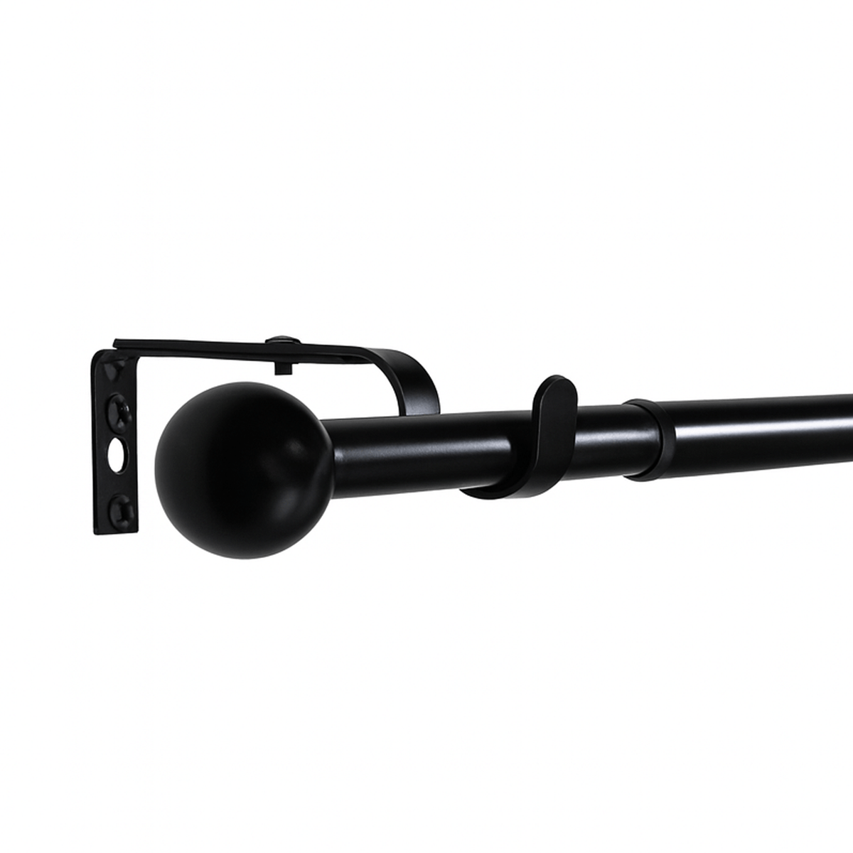 Curtain rod extendable Flexa black matt end piece cap 16/19mm