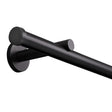 Frontansicht Gardinenstange Innenlauf Modern 20mm Schwarz mit Kappe - Deco-Raum®