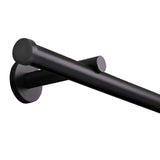 Frontansicht Gardinenstange Innenlauf Modern 20mm Schwarz mit Kappe - Deco-Raum®