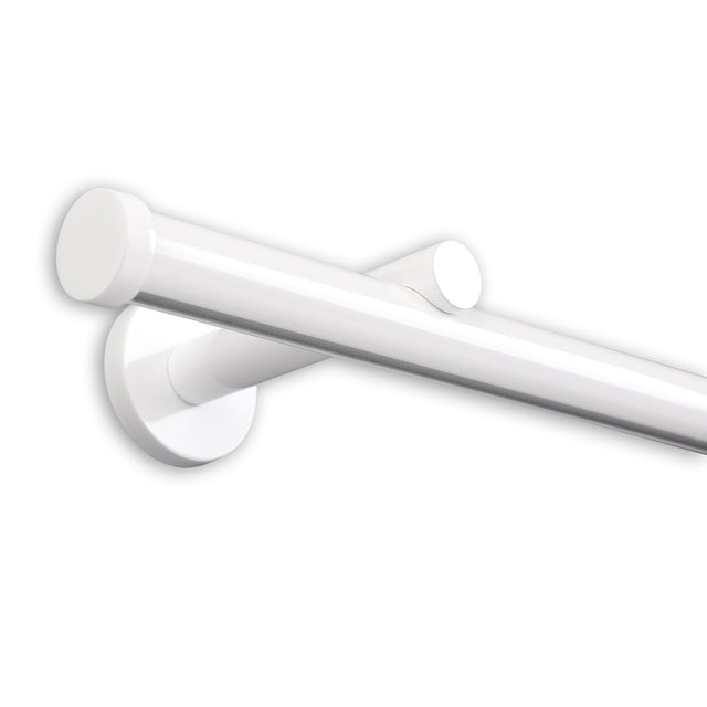 Gardinenstange Innenlauf Modern 20mm Weiß mit Kappe