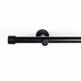 Custom-made curtain rod 25mm 1-track black matt with cap - Style series
