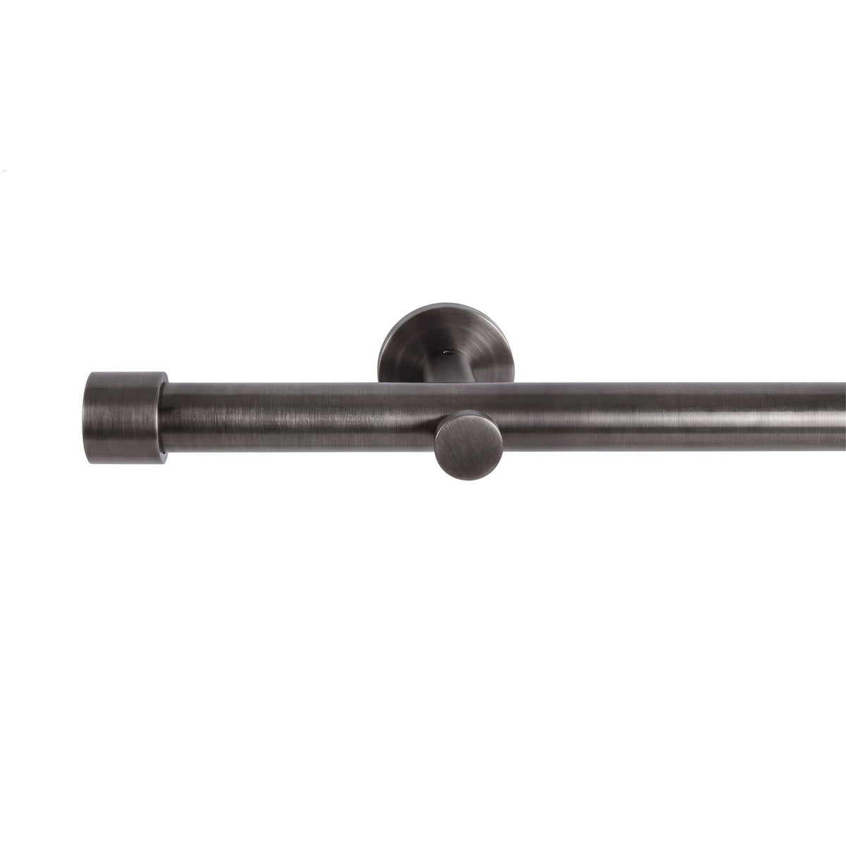 Custom-made curtain rod 25mm 1-track black matt with cap - Style series