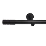 Curtain rod style black matt end piece cylinder 25mm