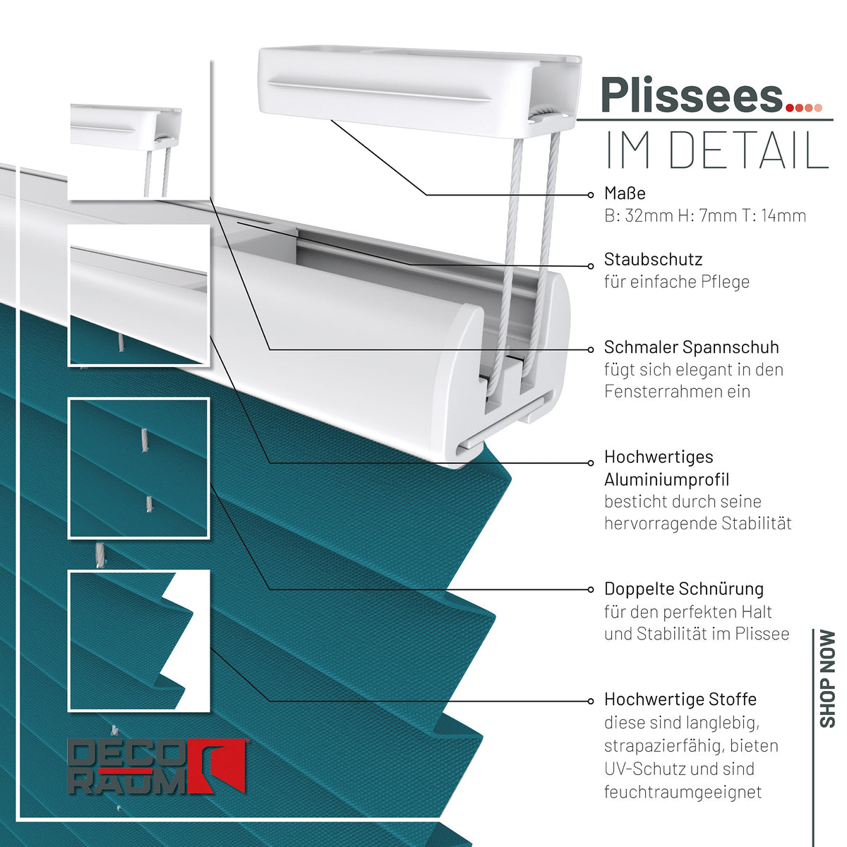 Plissee Basic Blickdicht nach Maß