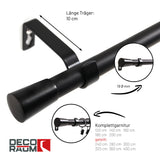 Curtain rod 19mm 1-track black with cone complete set - Liya series