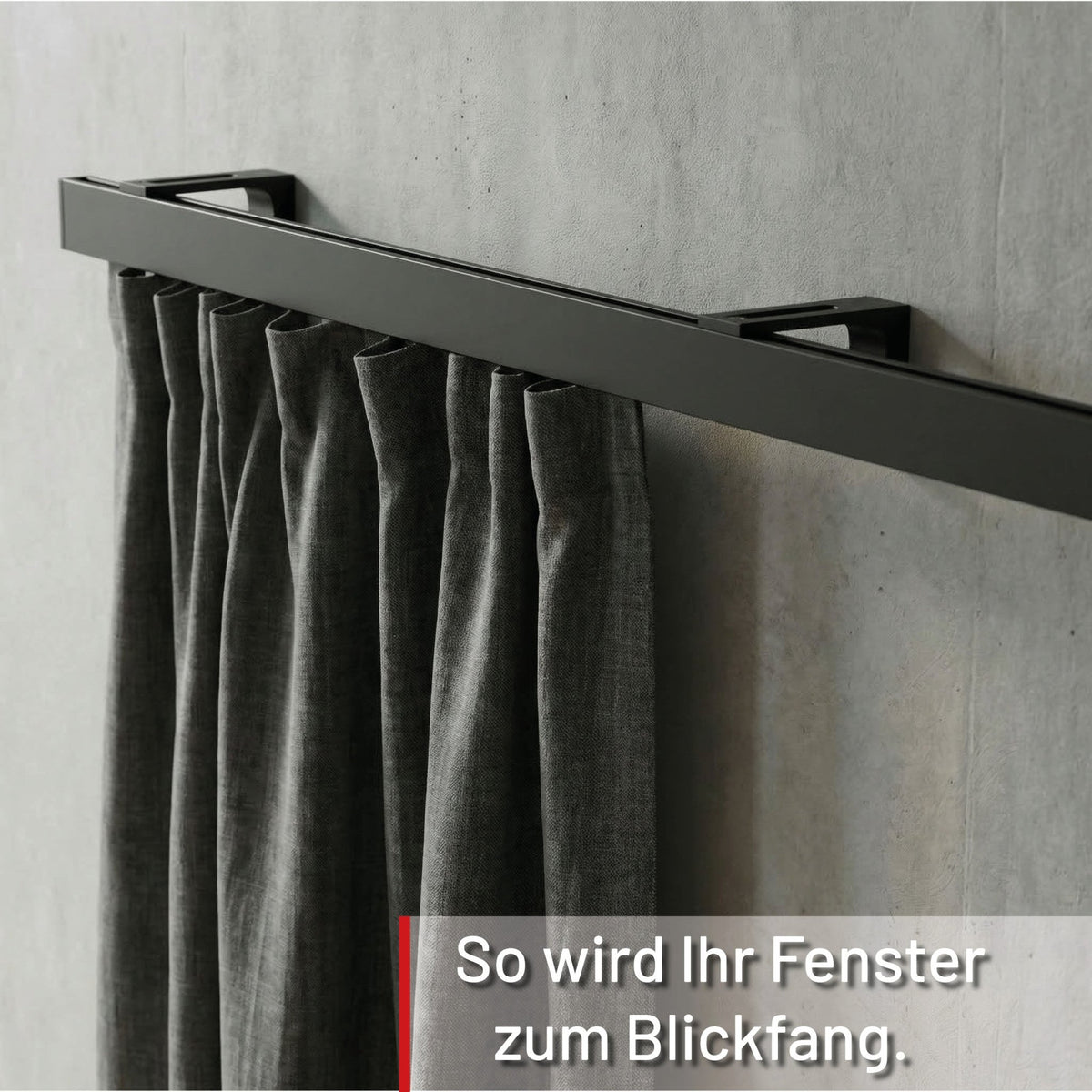 Gardinenschiene Innenlauf auf Maß 1-läufig Schwarz - Serie Loft