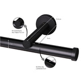 Detail Übersicht Gardinenstange Innenlauf Modern 20mm Schwarz mit Kappe - Deco-Raum®