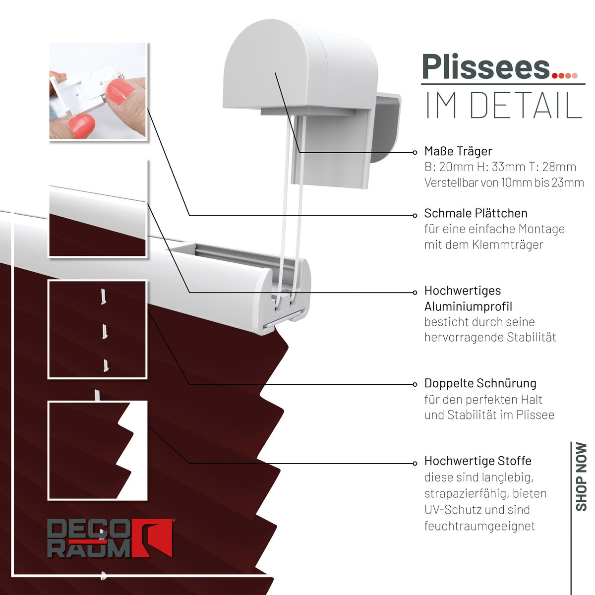 Klemmfix-Plissee blickdicht – ohne Bohren