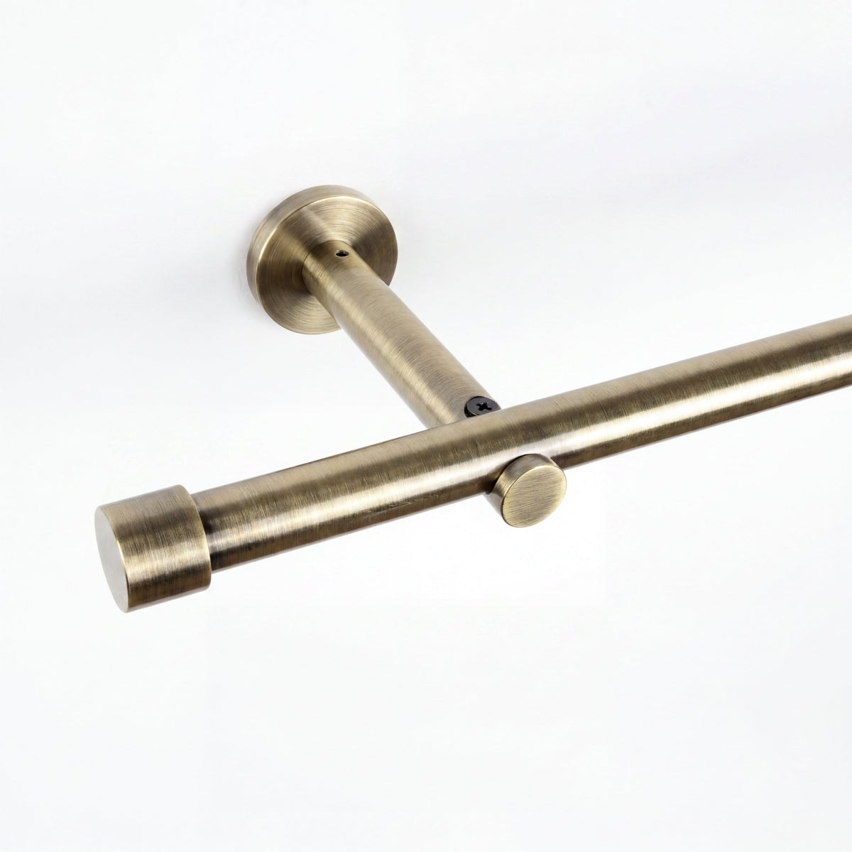 Custom-made curtain rod 25mm 1-track black matt with cap - Style series