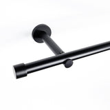 Custom-made curtain rod 25mm 1-track black matt with cap - Style series