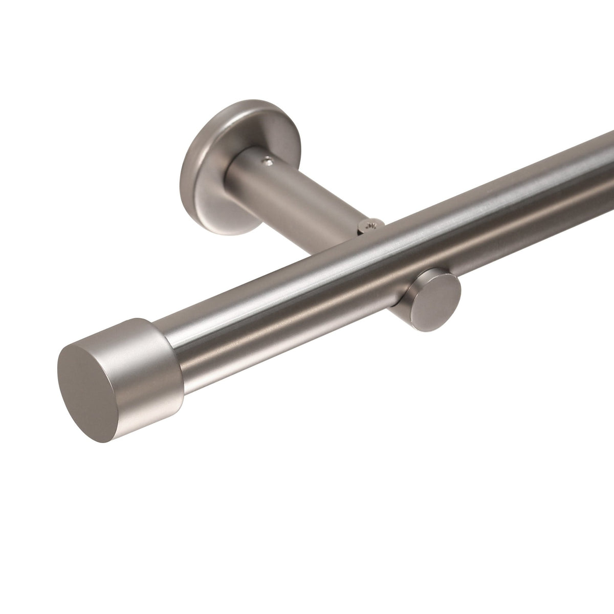 Style tringle à rideau en aspect inox embout 25mm